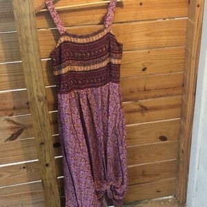 Floral Purple and Burgundy Women's Dress